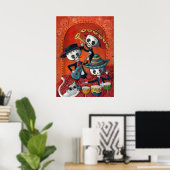 Dia de Los Muertos Skeleton Mariachi Trio Poster (Heimbüro)