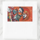 Dia de Los Muertos Skeleton Mariachi Trio Rechteckiger Aufkleber (Tasche)