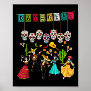 Día de Los Muertos Skeleton - Mexikanischer Tag de Poster