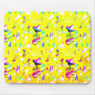 Dia De Los Muertos-Skeleton und Musikinstrument Mousepad
