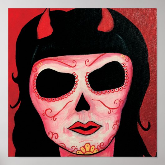 Dia de los Muertos Skeletons Satan Print Poster (Vorne)