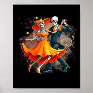 Dia De Los Muertos Skeletons tanzen mexikanischen Poster