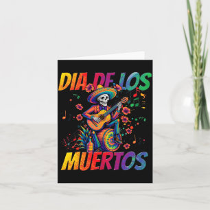 Dia De Los Muertos Skelett spielt Gitarre Tag des Karte