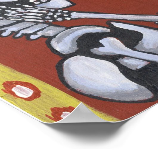 Dia de los Muertos Skelette in Liebe Canvas Print Poster (Ecke)