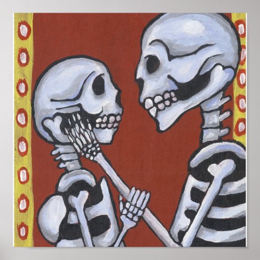 Dia de los Muertos Skelette in Liebe Canvas Print Poster (Vorne)