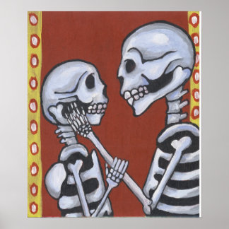 dia de los muertos skelette in Liebe drucken Poster