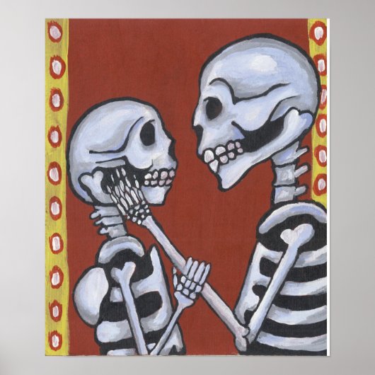 dia de los muertos skelette in Liebe drucken Poster (Vorne)