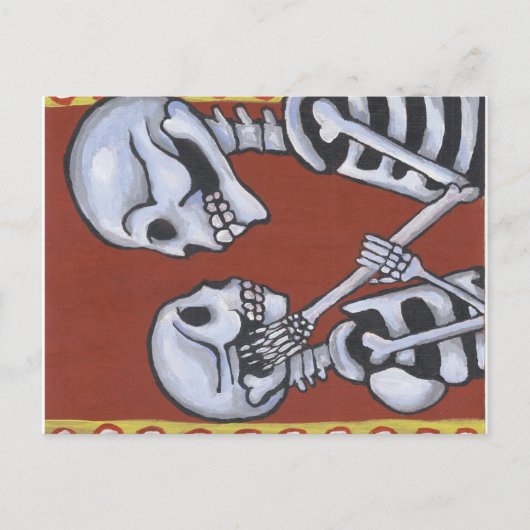 dia de los muertos skelette in Liebe Postkarte (Vorderseite)