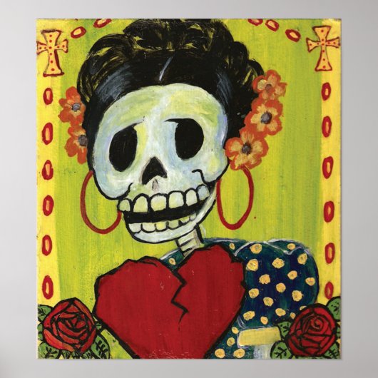 dia de los muertos skeletto bedruckte Dame Poster (Vorne)
