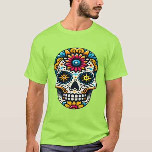 Dia de los Muertos skull 11 T-Shirt (Vorderseite)