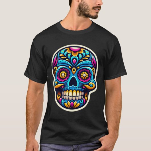 Dia de los Muertos skull 7 T-Shirt (Vorderseite)