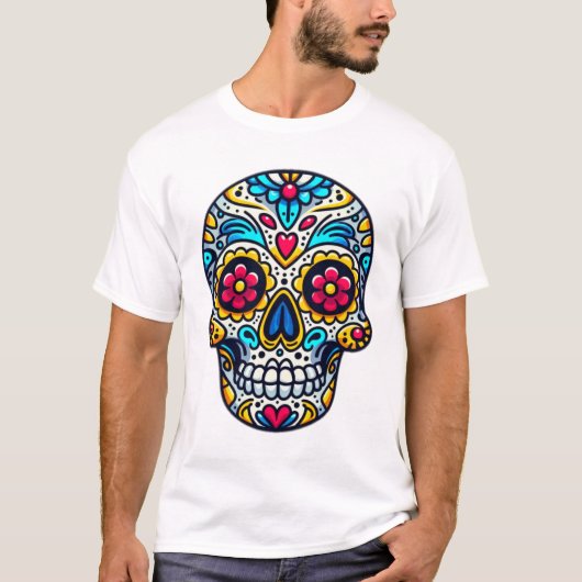 Dia de los Muertos skull 9 T-Shirt (Vorderseite)