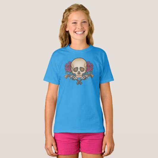 Dia de los Muertos Skull and Guns | Ringer-Shirt T-Shirt (Vorne ganz)