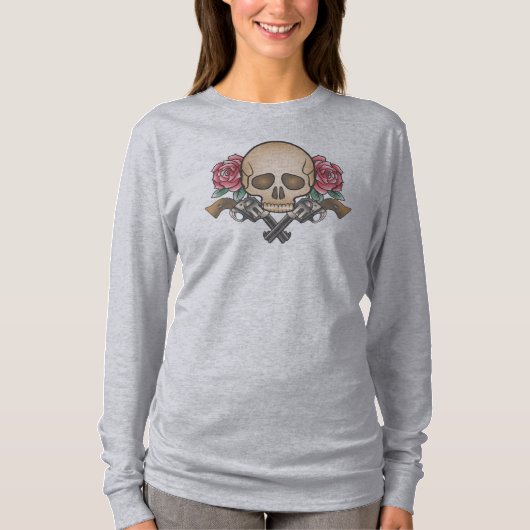 Dia de los Muertos Skull and Guns | Sleeve Shirt (Vorderseite)