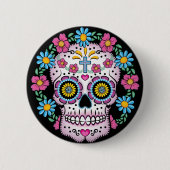 Dia de Los Muertos Skull Button (Vorderseite)