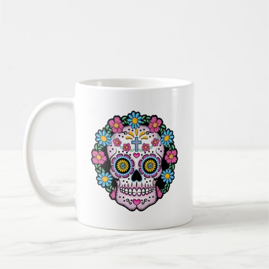 Dia de los Muertos Skull Kaffeetasse (Links)