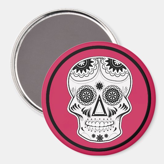 Dia de Los Muertos Skull Magnet (Vorderseite/Rückseite)