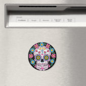 Dia de los Muertos Skull Magnet (In Situ (Geschirrspüler))