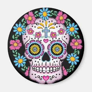 Dia de los Muertos Skull Magnet