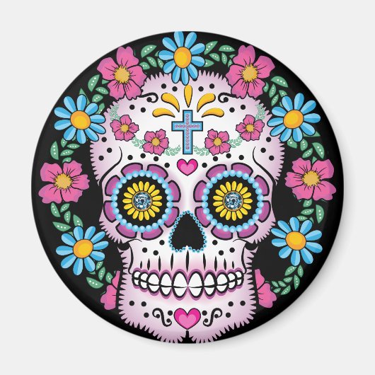 Dia de los Muertos Skull Magnet (Vorne)
