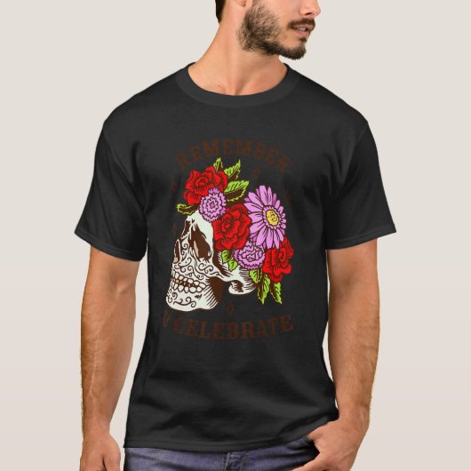 Dia De Los Muertos Skull Mask Rose T-Shirt (Vorderseite)