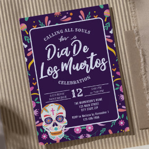 Dia De Los Muertos Skull Mexican Fiesta Einladung