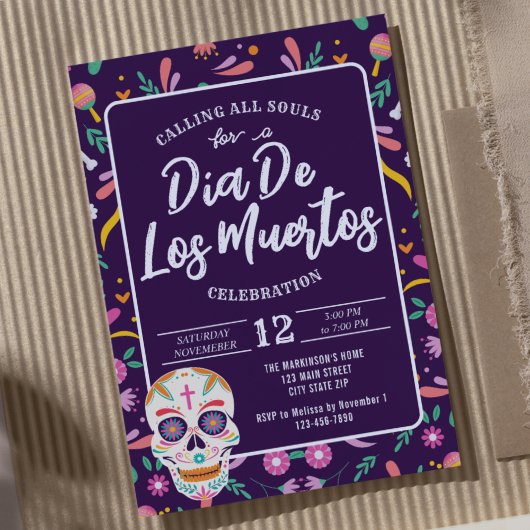 Dia De Los Muertos Skull Mexican Fiesta Einladung