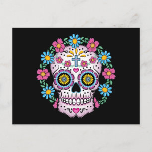 Dia de los Muertos Skull Postkarte