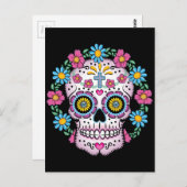 Dia de los Muertos Skull Postkarte (Vorne/Hinten)
