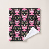 Día De Los Muertos Skull Print Badhandtuch Set (Waschlappen)