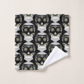Día De Los Muertos Skull Print Badhandtuch Set (Waschlappen)