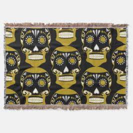 Día De Los Muertos Skull Print Decke