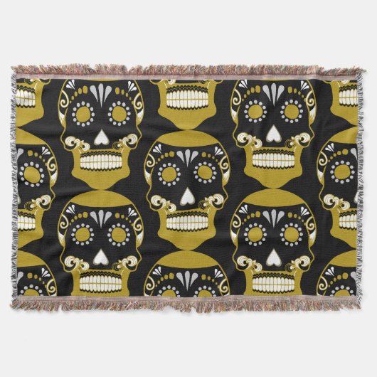 Día De Los Muertos Skull Print Decke (Vorderseite)