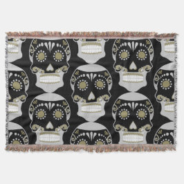 Día De Los Muertos Skull Print Decke