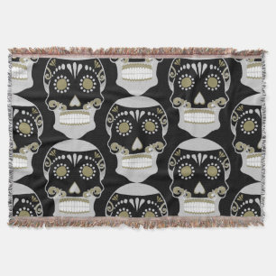 Día De Los Muertos Skull Print Decke
