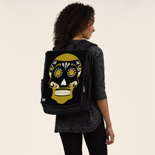 Día De Los Muertos Skull Print Rucksack (Ausgewaschen)