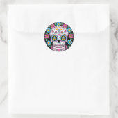 Dia de los Muertos Skull Runder Aufkleber (Tasche)