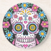 Dia de Los Muertos Skull Sandstein Untersetzer (Vorne)