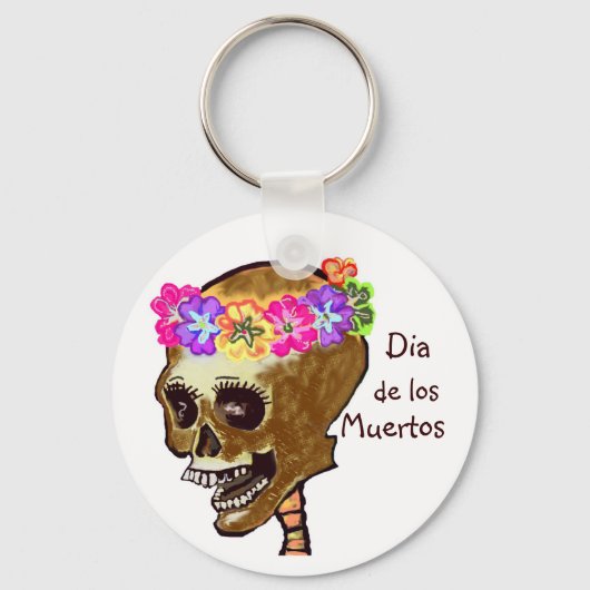 Dia de los Muertos skull Schlüsselanhänger (Vorderseite)