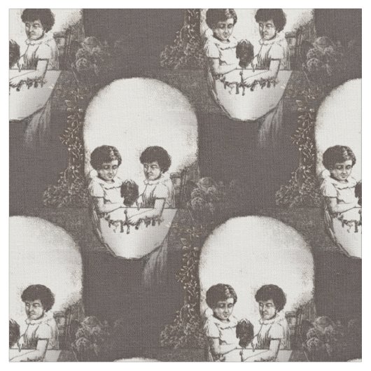 dia de los muertos skull stoff (Nahaufnahme)