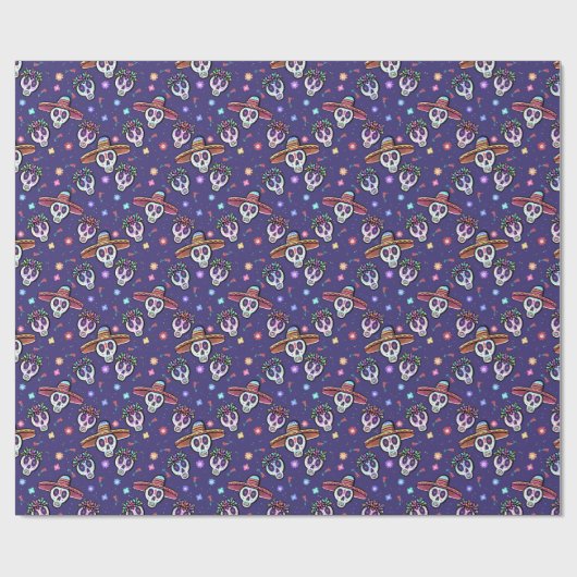 Dia De Los Muertos Skulls Geschenkpapier (Flach)