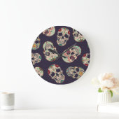 Dia de los Muertos Skulls Große Wanduhr (Zuhause)