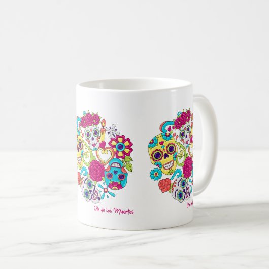 Dia de Los Muertos Skulls Kaffeetasse (VorderseiteRechts)