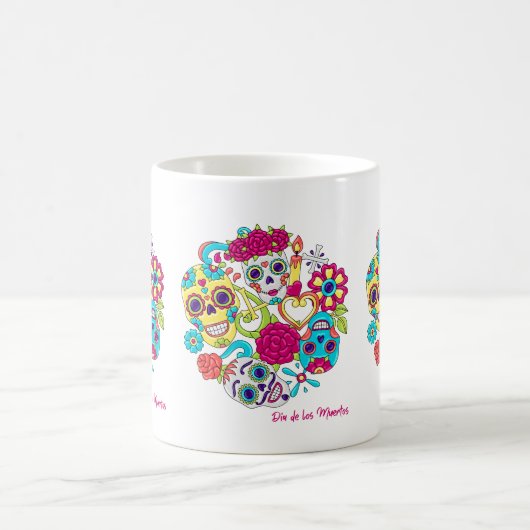 Dia de Los Muertos Skulls Kaffeetasse (Mittel)