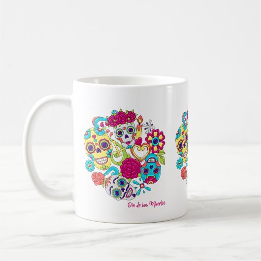 Dia de Los Muertos Skulls Kaffeetasse (Links)
