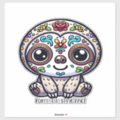 Dia De Los Muertos Sloth Active T - Shirt Aufkleber (Blatt)