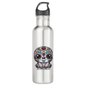 Dia De Los Muertos Sloth Active T - Shirt Edelstahlflasche (Vorderseite)