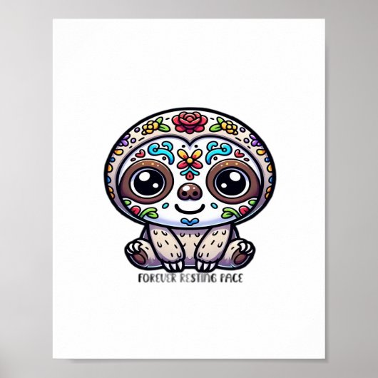 Dia De Los Muertos Sloth Active T - Shirt Poster (Vorne)