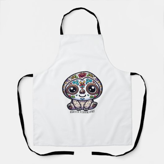 Dia De Los Muertos Sloth Active T - Shirt Schürze (Vorderseite)