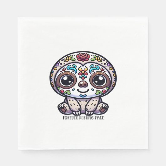 Dia De Los Muertos Sloth Active T - Shirt Serviette (Vorderseite)